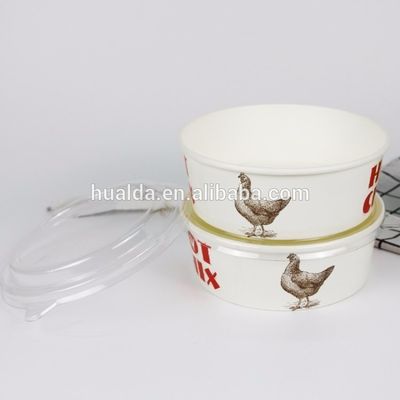 China cheap takeaway paper food bowl with plastic lid supplier