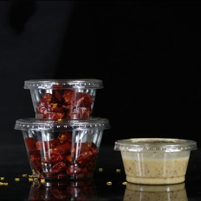 Mini eco-friendly pp transparent plastic disposable sauce cup with lid cover supplier